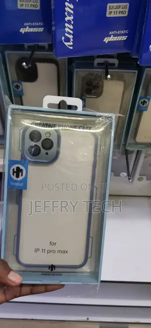 iPhone 11pro Max Clear Shockproof Phone Case With a Blue Frame