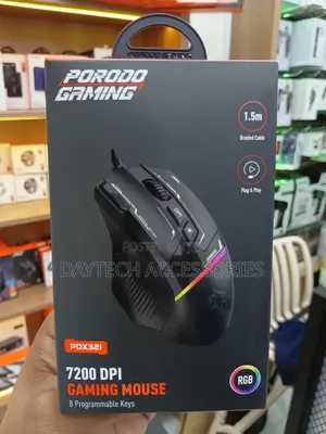 This Is a Porodo Gaming Pdx321 8d RGB Wired Mouse.