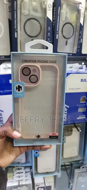 iPhone 15 in Pink Sechi Border Frame Edge Clear Case