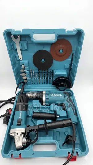 Makita 2-in-1 Combo Drill and Angle Grinder Power Tool Set.