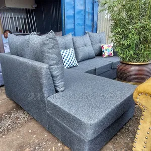6 Seater Grey L Shape Sofa Set