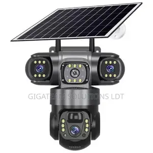 4g Triple Lens Solar CCTV Camera 360 Degrees 12mp Full Hd