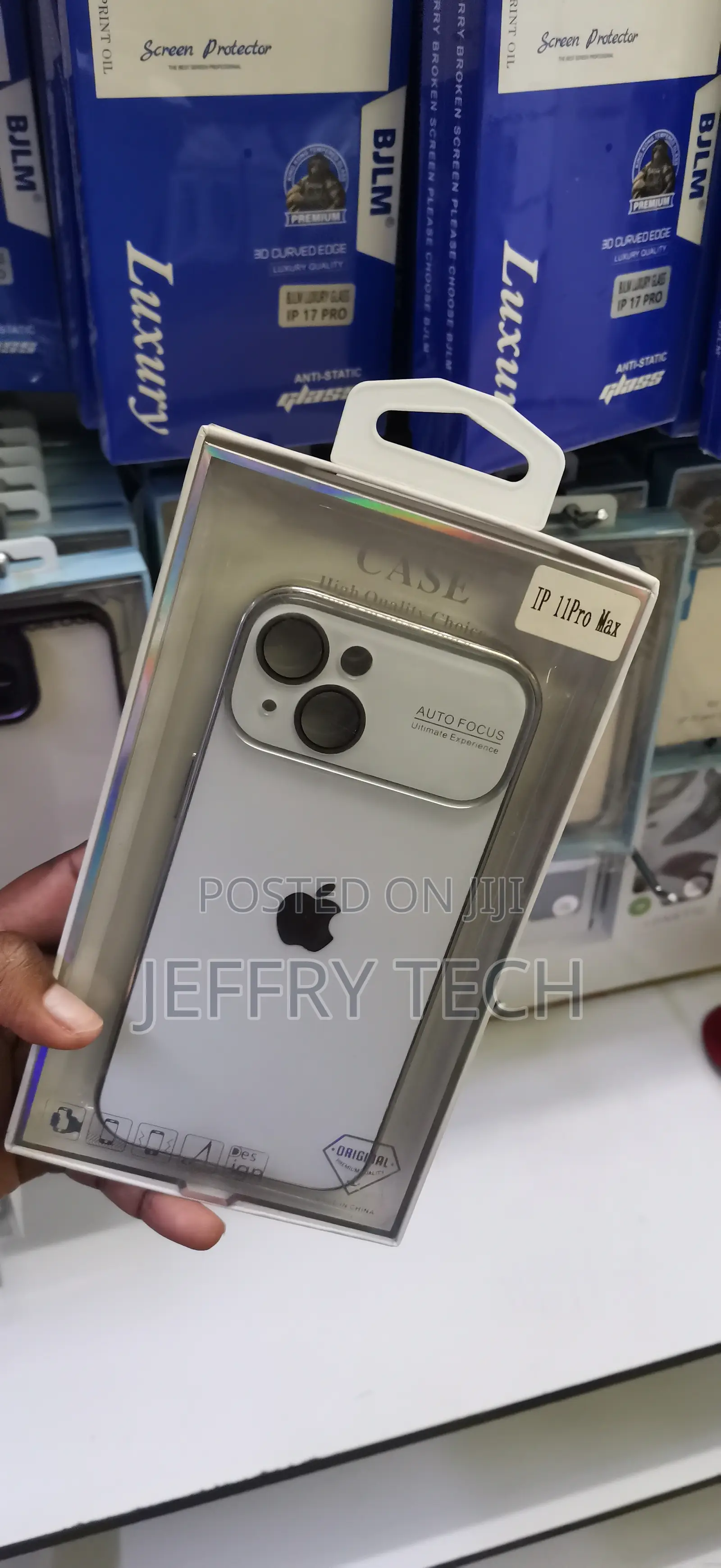 iPhone 11 Pro Max Clear Back Case With a Silver Electroplated Lens