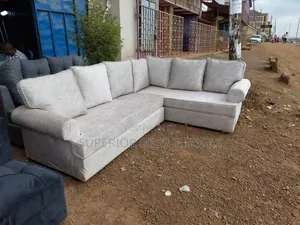 5-Seater Cream L-Shaped Corner Sofa