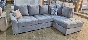 Grey L-Shaped Sectional Sofa 5-Seater
