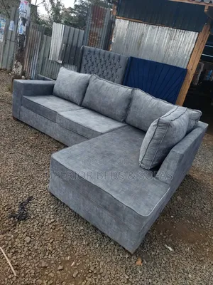 Offer! 5-Seater Grey L-Shaped Corner Sofa Free Delivery