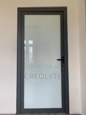 Aluminium Framed Frosted Glass Door — Modern Secure