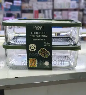 (1700ml ) Each 2pcs Large Capacity Food Storage Glass Containers