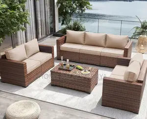 Rattan Sofa: Outdoor Garden Rattan Sofa Set With Table