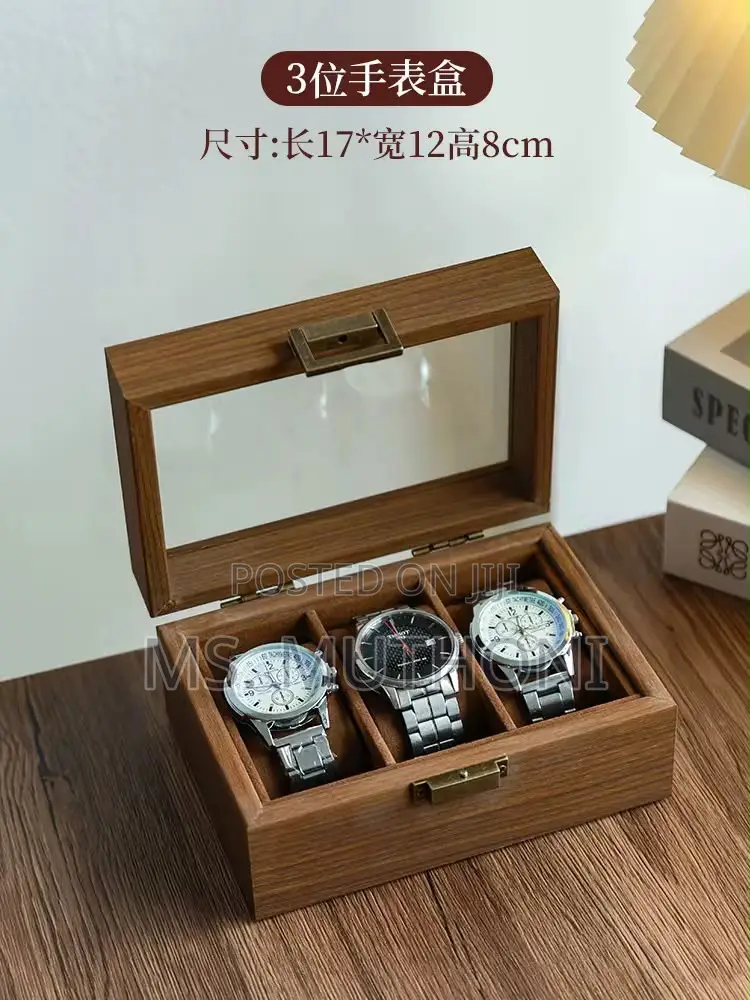 3-Slot Watch Organizer With a Clear Display Top.