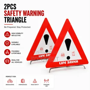 2pcs Reflective Safety Warning Triangle Foldable Emergency Road Sign