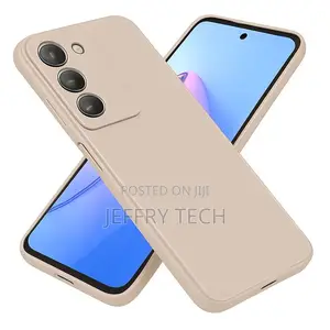 Soft Flexible Silicone Case for Vivo V30 Lite, Shockproof (Beige)
