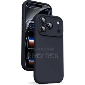 Soft Flexible Silicone Case for Apple iPhone 17 Pro, Anti-S (Black)