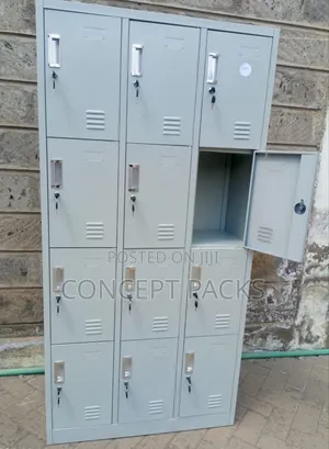 12 Door Metal Locker Durable Secure Storage for Schools, Gyms, Offices