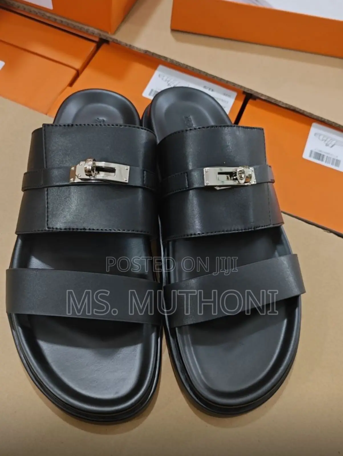 Black Hermès Jackson Sandals Size 40-45