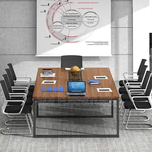 Boardroom Table; 2.4 Meters Conference Boardroom With Wooden Top