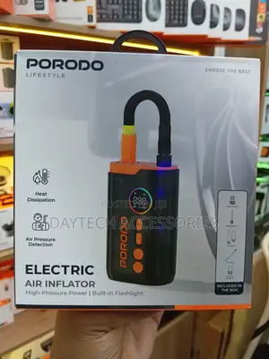 Porodo Lifestyle Electric Air Inflator With a 150 Psi High-Pressure.