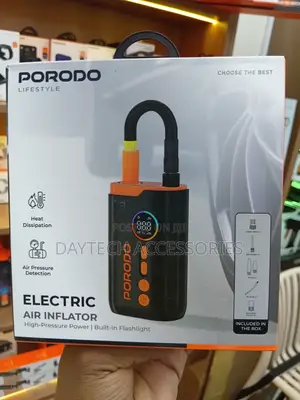 Porodo Lifestyle Electric Air Inflator With 4 Inflation Mode.