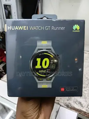 This Is a Huawei Watch Gt Runner in Gray.