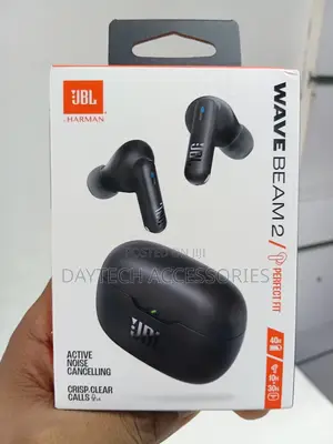These Are JBL Wave Beam 2 Wireless Noise-Cancelling Earbuds in Black.
