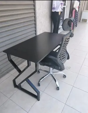 Both Black Desk and Chair