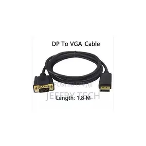 Display Dp to Vga Cable 1.8m - 1080p Full Hd, Black