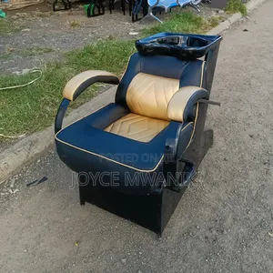 Shampoo Sink, or Sink Chair, Black and Gold 