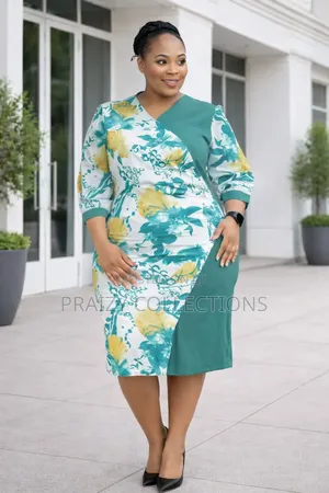 Elegant Floral Patchwork Midi Dress