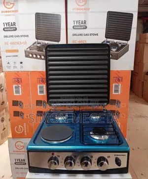With Cover Lids Eurochef 3 Gas +1 Electric Table Top Cooker
