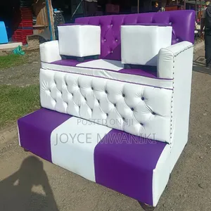 Pedicure Seat, With Armrest, Dark Purple and White 