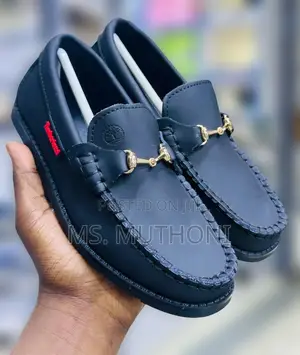 Plain Kids Loafers in Grey / Black Size 30-36