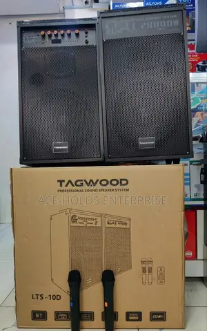 LTS-10d Tagwoof Paired Speakers - 2 Microphones 20000watts Pmpo
