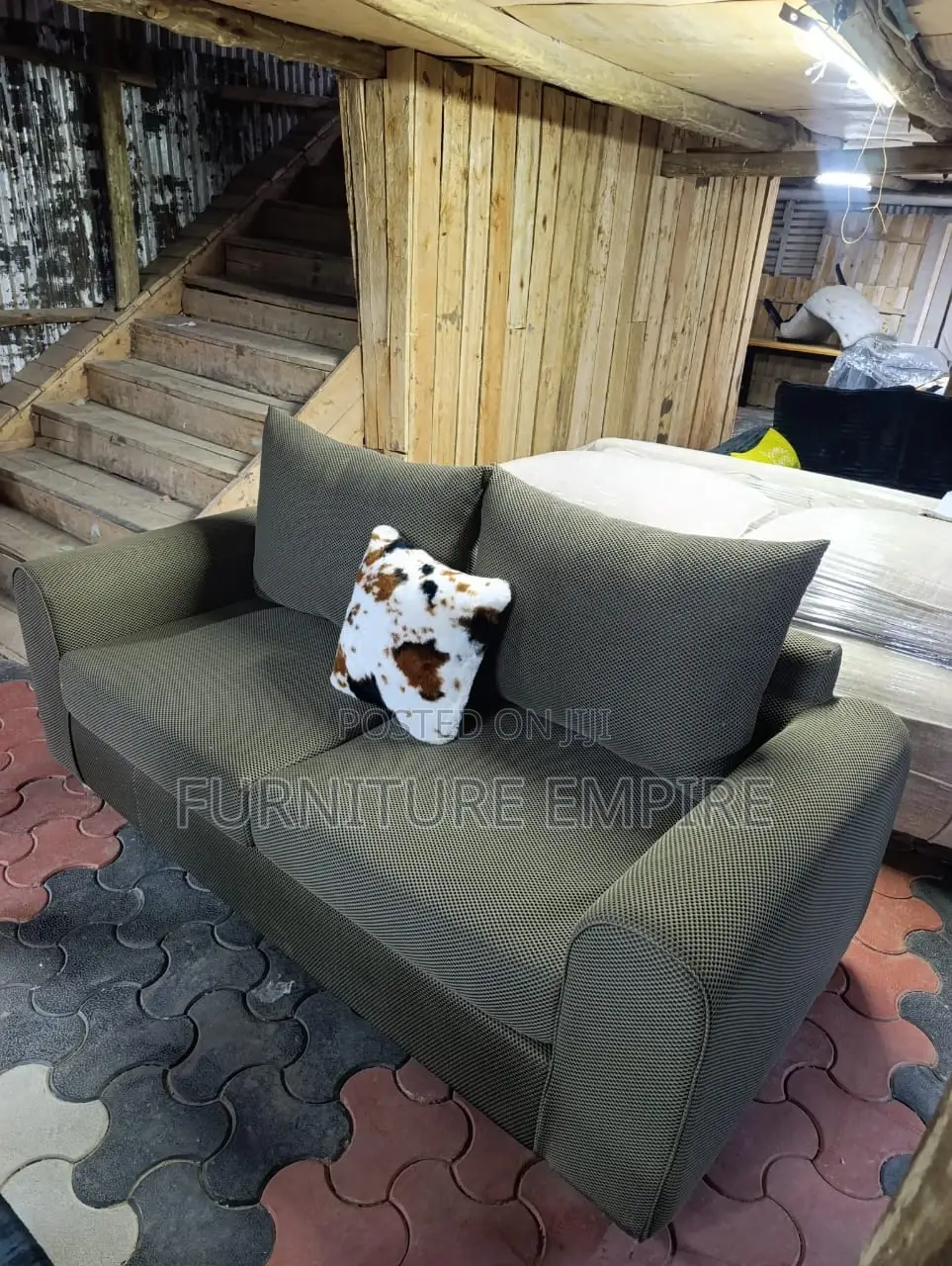 Dark Green Two-Seater Sofa