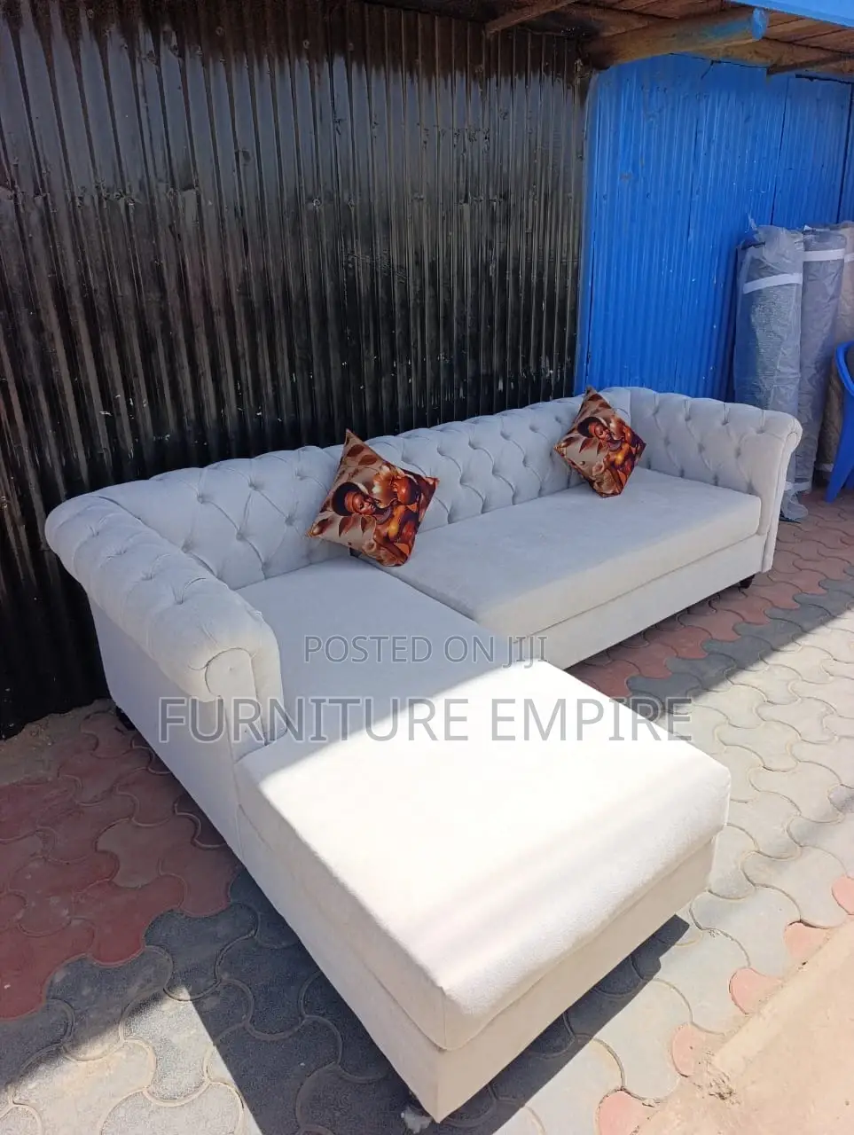 White L Shaped Sofa Set
