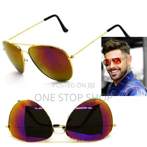Metal_framed Aviator Sunglasses With Colorful Mirror Lens