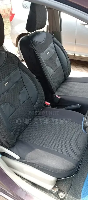 Heavy Fabric Leather Mixs Seat Covers With Textured Fabric Center