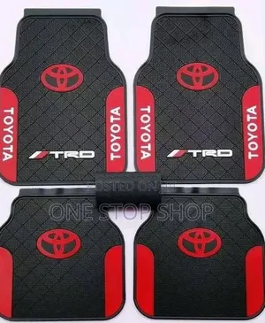 Toyota Heavy Duty Durable Carpet Mats in Red Accents