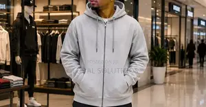 Zip-Up Hoodie Featuring a Drawstring Hood and Front Pockets