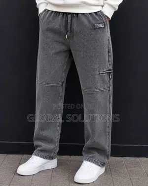 Denim Cargo Joggers/Sweatpants