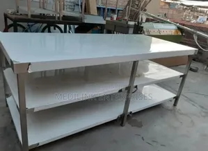 2*7ft Double Undershelves Ss Working Tables