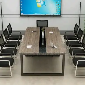 Modern 2.4m Boardroom Table Nairobi – Metallic Frame Conference Desk