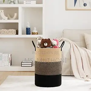 Cotton Rope Storage Basket 4 Laundry Hampers or Nursery Organizers.