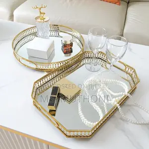 32 Cm Vanity Round / Rectangular Decor Vintage Tray