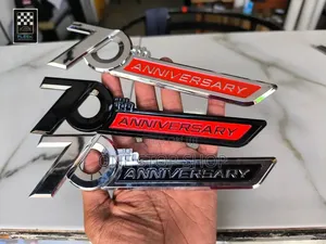 7th Anniversary Emblem in Red,Black,Chrome