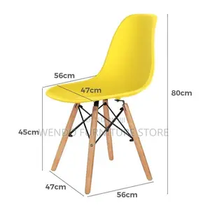 Dining Chairs; Armless Plastic Eames Dining Chairs