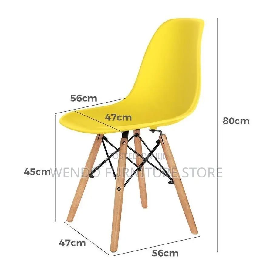Dining Chairs; Armless Plastic Eames Dining Chairs