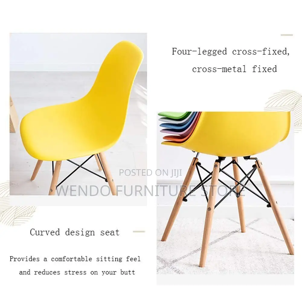 Dining Chairs; Armless Plastic Eames Dining Chairs
