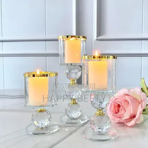 Crystal Glass Candle Holder Set