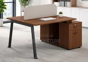 Office Workstation; Two Users Wooden Office Workstation Working Desks