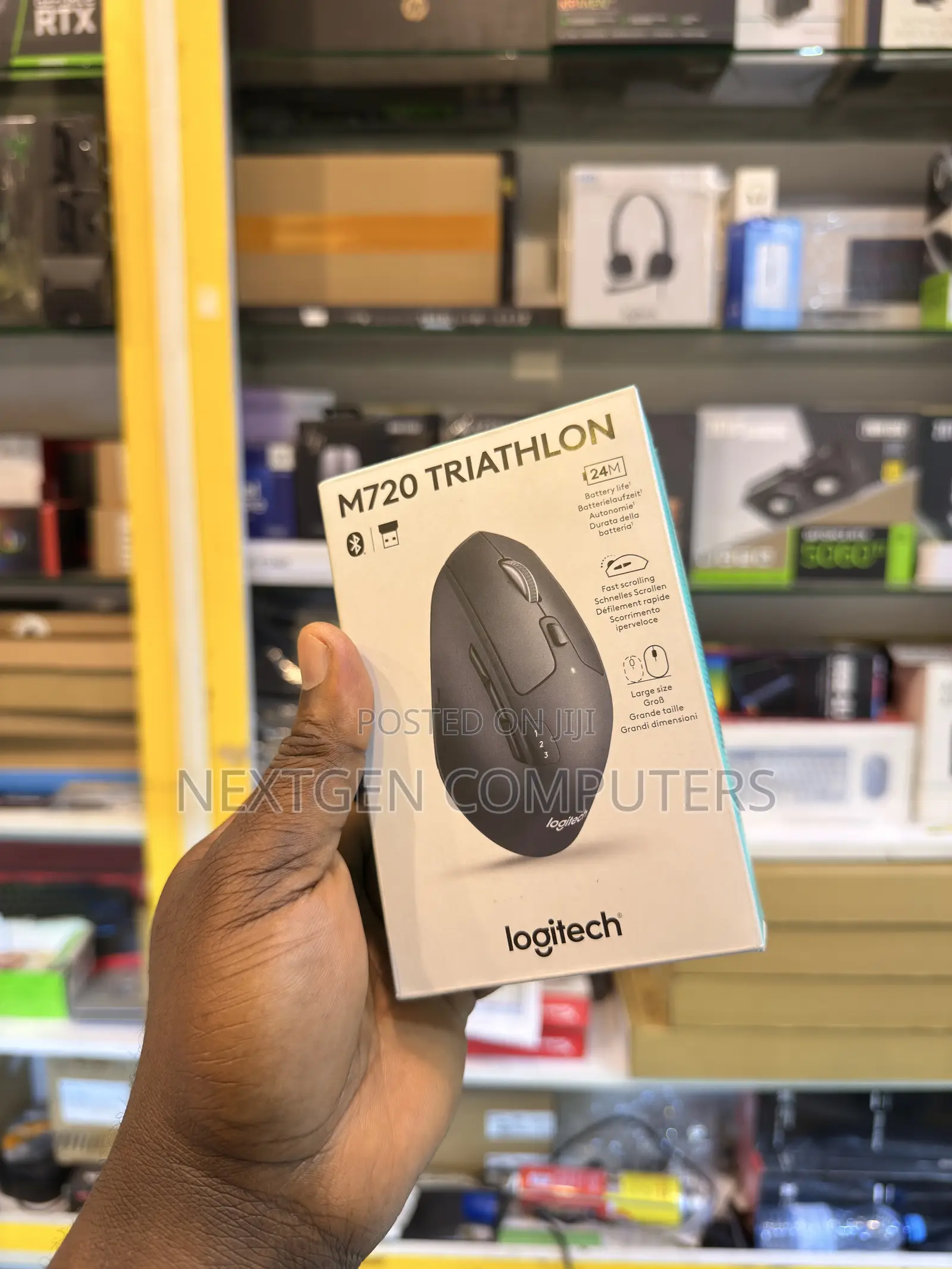 Logitech M720 Triathlon Multi-Device Ergonomic Wireless Mouse